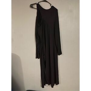 Future Collective Black Long Sleeve Scoop Neck Cold Shoulder Maxi Dress XXL